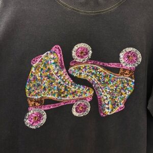 Sequin roller skate lightweight sweatshirt